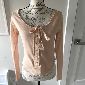 NWT Free People Creamsicle Long Sleeve Top